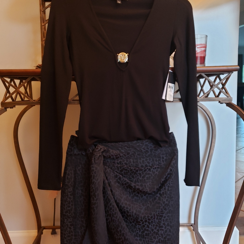 Guess bodysuit and mini skirt
